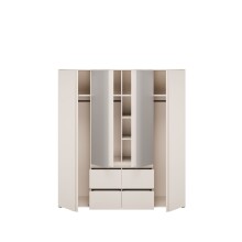 Drehtürenschrank >LISSON< in Sand - 177,5x193,7x60cm (BxHxT)