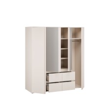 Drehtürenschrank >LISSON< in Sand - 177,5x193,7x60cm (BxHxT)