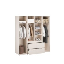 Drehtürenschrank >LISSON< in Sand - 177,5x193,7x60cm (BxHxT)
