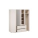 Drehtürenschrank >LISSON< in Sand - 177,5x193,7x60cm (BxHxT)