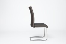 Freischwinger >Muvo I< (1-stk.) 130kg, Edelstahl, Kunstleder braun - 43x103x52cm (BxHxT)