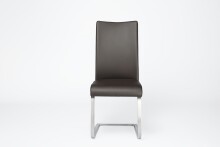 Freischwinger >Muvo I< (1-stk.) 130kg, Edelstahl, Kunstleder braun - 43x103x52cm (BxHxT)