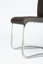 Freischwinger >Muvo I< (1-stk.) 130kg, Edelstahl, Kunstleder braun - 43x103x52cm (BxHxT)
