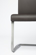 Freischwinger >Muvo I< (1-stk.) 130kg, Edelstahl, Kunstleder braun - 43x103x52cm (BxHxT)