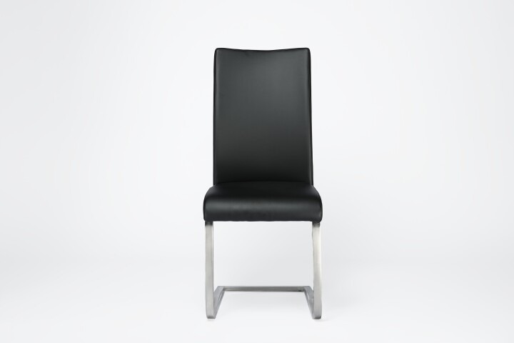 Freischwinger >Muvo I< (1-stk.) 130kg, Edelstahl, Kunstleder schwarz - 43x103x52cm (BxHxT)