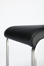 Freischwinger >Muvo I< (1-stk.) 130kg, Edelstahl, Kunstleder schwarz - 43x103x52cm (BxHxT)