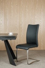 Freischwinger >Muvo I< (1-stk.) 130kg, Edelstahl, Kunstleder schwarz - 43x103x52cm (BxHxT)