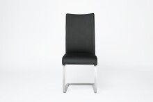 Freischwinger >Muvo II< (1-stk.) 130kg, Edelstahl, Echtleder schwarz - 43x103x52cm (BxHxT)