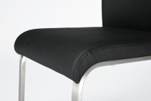 Freischwinger >Muvo II< (1-stk.) 130kg, Edelstahl, Echtleder schwarz - 43x103x52cm (BxHxT)