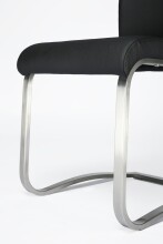Freischwinger >Muvo II< (1-stk.) 130kg, Edelstahl, Echtleder schwarz - 43x103x52cm (BxHxT)