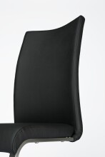 Freischwinger >Muvo II< (1-stk.) 130kg, Edelstahl, Echtleder schwarz - 43x103x52cm (BxHxT)