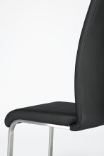 Freischwinger >Muvo II< (1-stk.) 130kg, Edelstahl, Echtleder schwarz - 43x103x52cm (BxHxT)