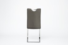 Freischwinger >Kerrin< (1-stk.) 140kg, Edelstahl, Echtleder braun - 45x102x58 (BxHxT)
