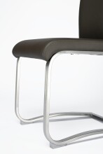 Freischwinger >Kerrin< (1-stk.) 140kg, Edelstahl, Echtleder braun - 45x102x58 (BxHxT)