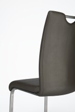 Freischwinger >Kerrin< (1-stk.) 140kg, Edelstahl, Echtleder braun - 45x102x58 (BxHxT)