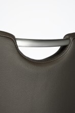 Freischwinger >Kerrin< (1-stk.) 140kg, Edelstahl, Echtleder braun - 45x102x58 (BxHxT)