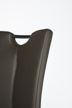 Freischwinger >Kerrin< (1-stk.) 140kg, Edelstahl, Echtleder braun - 45x102x58 (BxHxT)