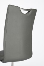 Freischwinger >Kerrin< (1-stk.) 140kg, Edelstahl, Echtleder grau - 45x102x58 (BxHxT)
