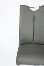 Freischwinger >Kerrin< (1-stk.) 140kg, Edelstahl, Echtleder grau - 45x102x58 (BxHxT)