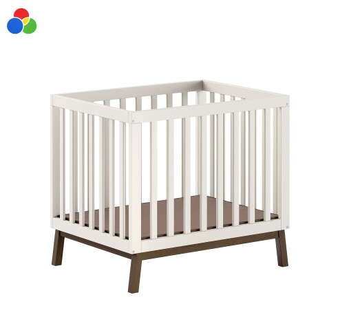 Babybett >Sezane< Kiefer massiv / MDF, 2 Farben zur Auswahl - 100x91,5x80cm (BxHxT)