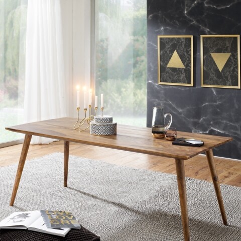 Esstisch >REPA< in Sheesham, Massivholz - 120x76x60cm (BxHxT)