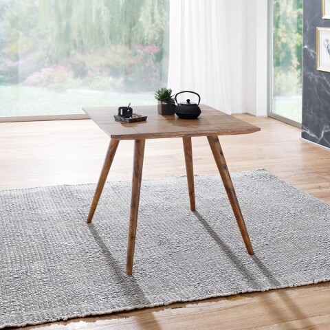 Esstisch >REPA< in Sheesham, Massivholz - 80x76x80cm (BxHxT)