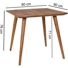 Esstisch >REPA< in Sheesham, Massivholz - 80x76x80cm (BxHxT)
