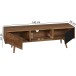 Lowboard >REPA< in Sheesham+Schwarz, Massivholz - 140x45x25cm (BxHxT)