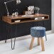 Schreibtisch >BAGLI< in Sheesham / schwarz - 110x76x60 (BxHxT)