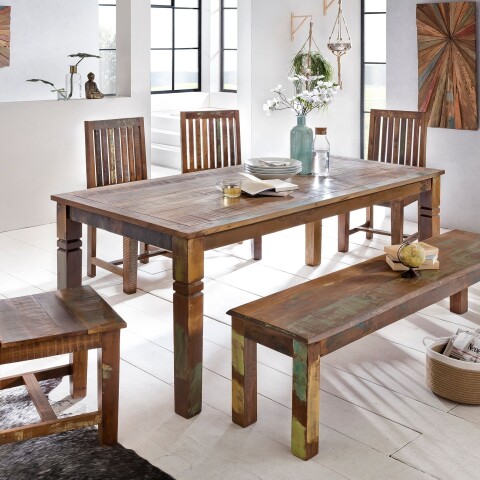 Esstisch >KALKUTTA< in Mango, Massivholz - 120x76x70cm (BxHxT)