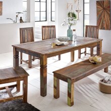 Esstisch >KALKUTTA< in Mango, Massivholz -...