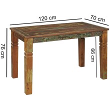 Esstisch >KALKUTTA< in Mango, Massivholz - 120x76x70cm (BxHxT)