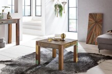 Couchtisch >KALKUTTA< in Mango-Bunt, Massivholz - 60x47x60cm (BxHxT)
