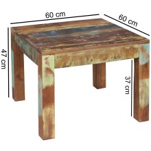 Couchtisch >KALKUTTA< in Mango-Bunt, Massivholz - 60x47x60cm (BxHxT)