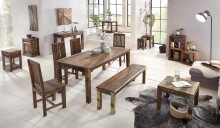 Couchtisch >KALKUTTA< in Mango-Bunt, Massivholz - 60x47x60cm (BxHxT)