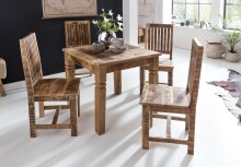Esstisch >WL5.077< in Mango, Massivholz - 80x76x80cm (BxHxT)