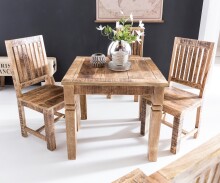 Esstisch >WL5.077< in Mango, Massivholz - 80x76x80cm (BxHxT)
