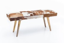Sitzbank >WL5.103< in Naturfell-Echtleder / Mango - 120x52x40 (BxHxT)
