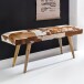 Sitzbank >WL5.103< in Naturfell-Echtleder / Mango - 120x52x40 (BxHxT)