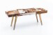 Sitzbank >WL5.103< in Naturfell-Echtleder / Mango - 120x52x40 (BxHxT)
