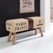 Sitzbank >CANVAS< in Beige-Braun, Bezugsstoff / Massivholz - 91x51x30cm (BxHxT)