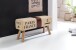 Sitzbank >CANVAS< in Beige-Braun, Bezugsstoff / Massivholz - 91x51x30cm (BxHxT)
