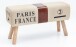 Sitzbank >CANVAS< in Beige-Braun, Bezugsstoff / Massivholz - 91x51x30cm (BxHxT)