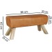 Sitzbank >WL5.105< in Braun, Echtleder / Massivholz - 90x43x30cm (BxHxT)