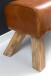 Sitzbank >WL5.105< in Braun, Echtleder / Massivholz - 90x43x30cm (BxHxT)