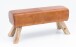 Sitzbank >WL5.105< in Braun, Echtleder / Massivholz - 90x43x30cm (BxHxT)