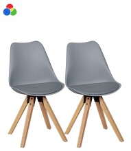Schalenstuhl >LIMA< (2er-Set) Kunststoffschale +...
