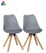 Schalenstuhl >LIMA< (2er-Set) Kunststoffschale + Kunstelder / 2 Farben - 49x87x52cm (BxHxT)