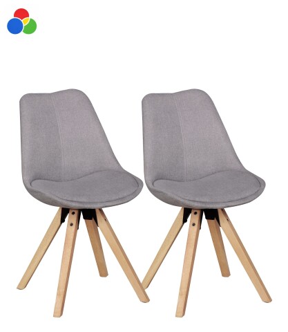 Schalenstuhl >LIMA< (2er-Set) Bezugsstoff in 2 Farben möglich - 49x87x52cm (BxHxT)
