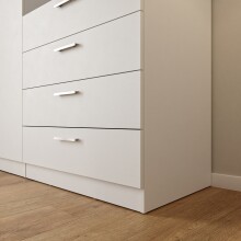 Drehtürenschrank >PANAMA< mit Schubladen + Ablagen, in Weiss - 199x181x52,7cm (BxHxT)